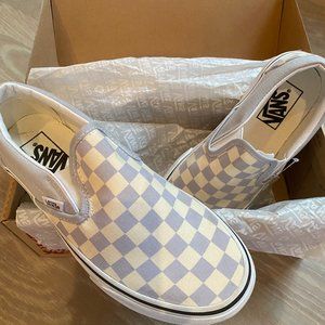 Vans Checkerboard Slip-Ons Gray Dawn / True White Size 5.5 Men / 7.0 Women